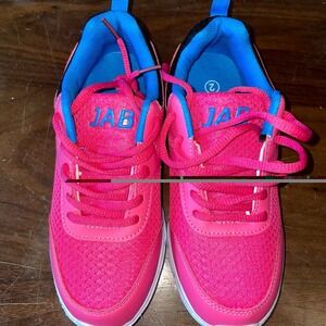 Jab Girls 2 Sneakers Hot Pink Black Mesh Lace Up Low Top Running Athletic Shoes